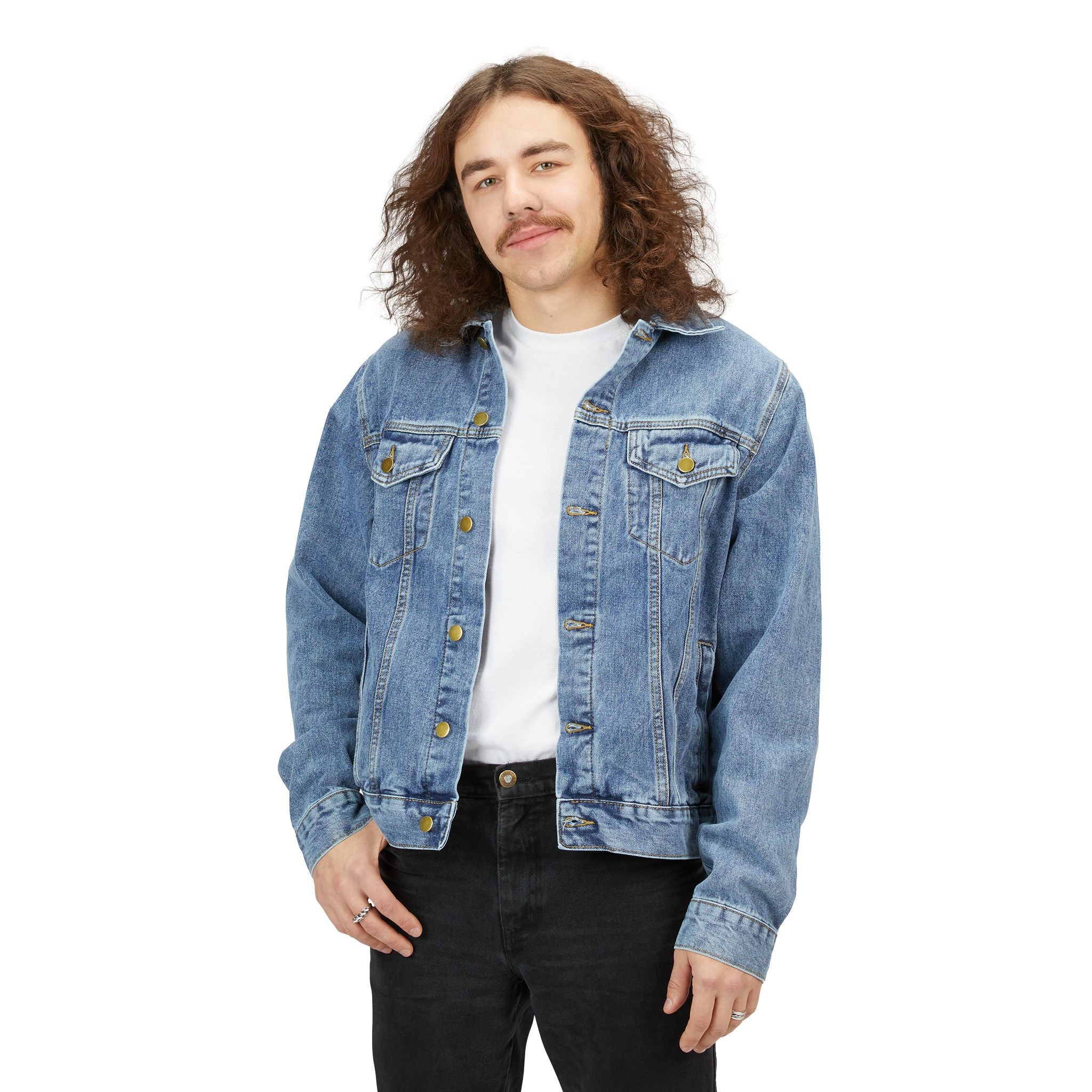 Stylish Men's Denim Jacket with Bold Green Design, Casual Wear, Layering Piece, Everyday Fashion, Trendy Gift
