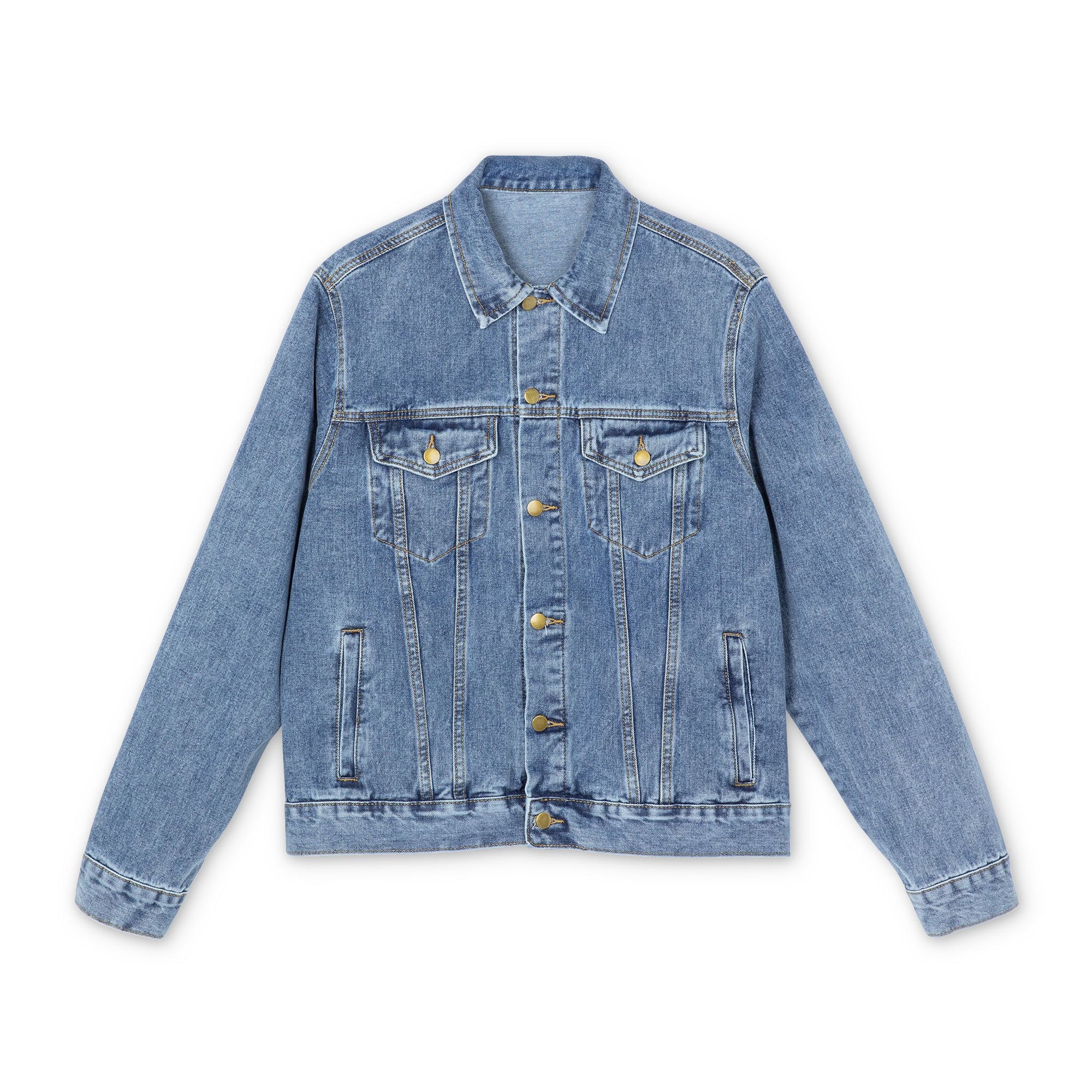 Stylish Men's Denim Jacket with Bold Green Design, Casual Wear, Layering Piece, Everyday Fashion, Trendy Gift