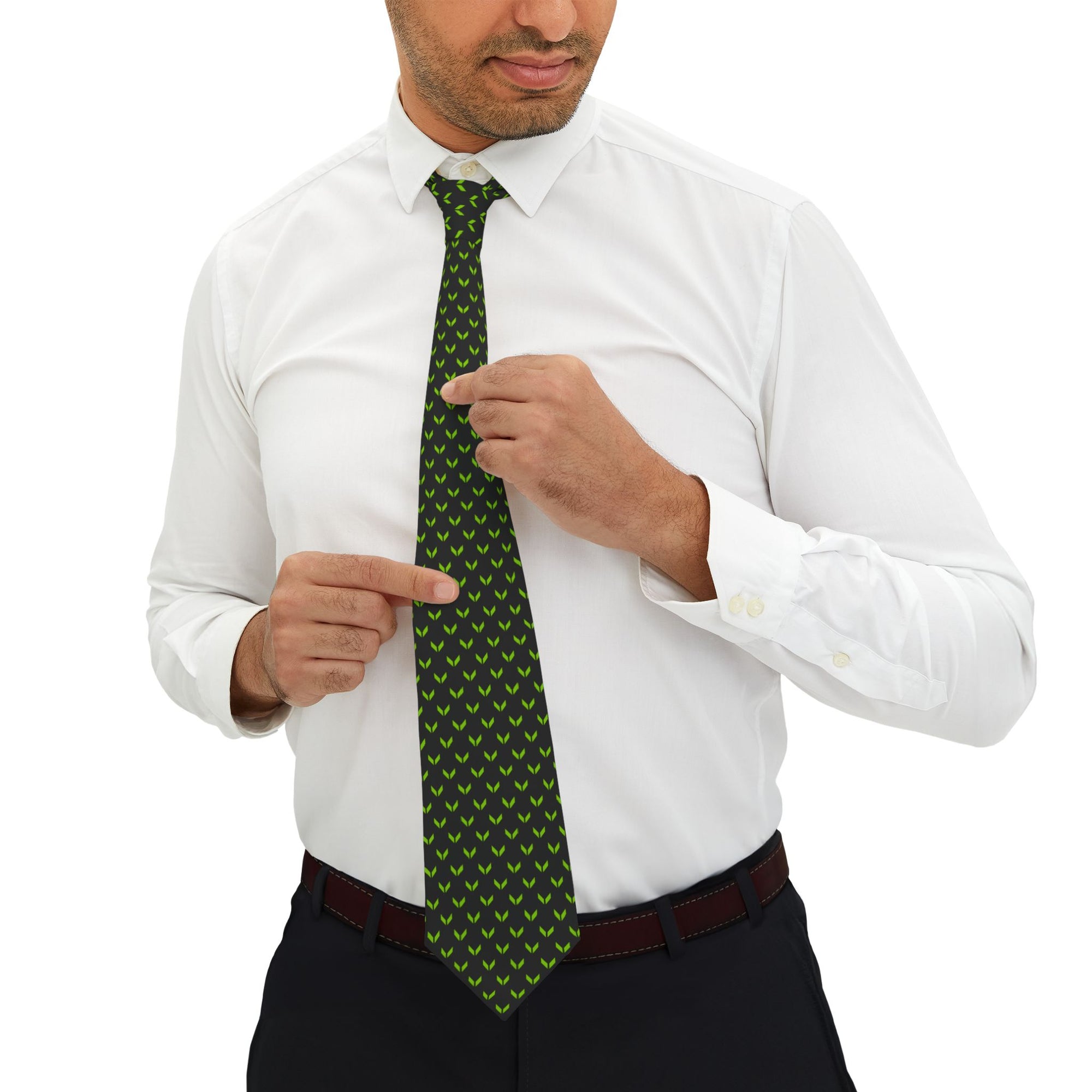 Vaughan Necktie with Green Pattern