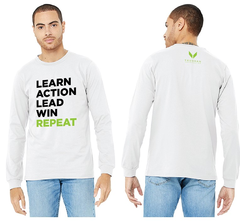 Motivational Long-Sleeve T-Shirt – “Learn, Action, Lead, Win, Repeat”